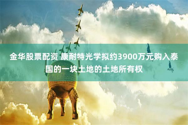 金华股票配资 康耐特光学拟约3900万元购入泰国的一块土地的土地所有权