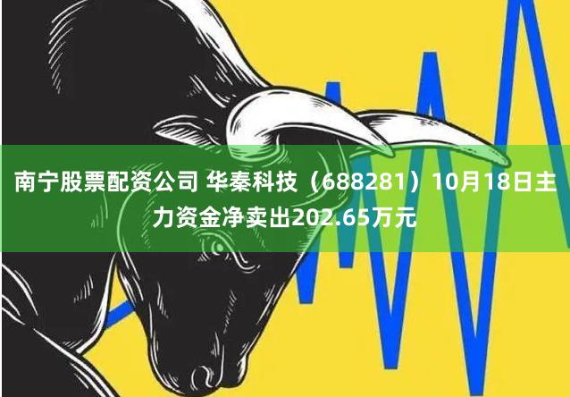 南宁股票配资公司 华秦科技（688281）10月18日主力资金净卖出202.65万元